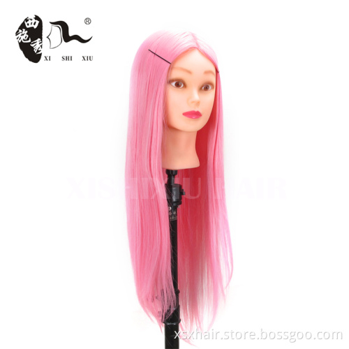 High tempeture fiber practice head training head synthetic barber practice cutting mannequin head for hairdressing salon